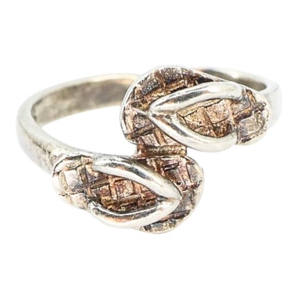 Vintage Collectible Tiny Baby Rings Sterling Silver Dolphin Flip Flops - Read! - Picture 5 of 8